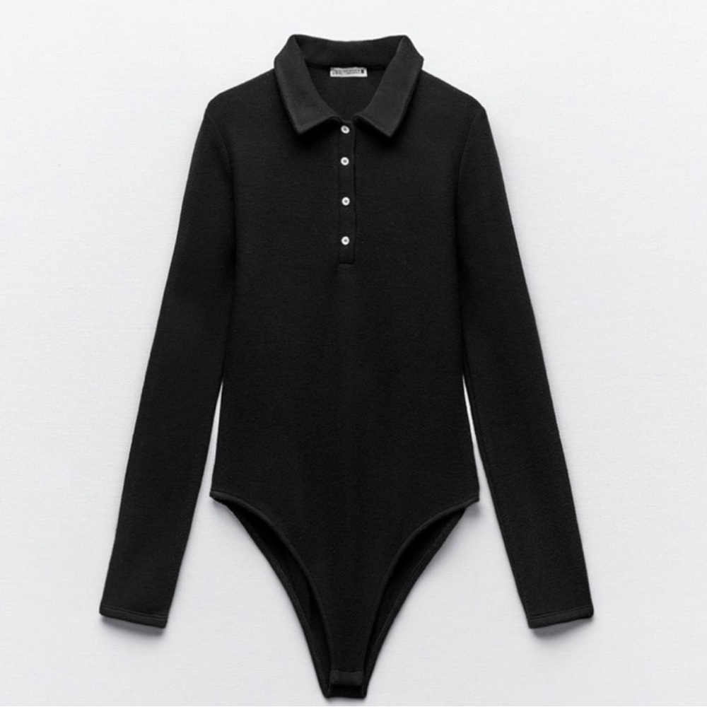 Black Long Sleeve Knit Bodysuit